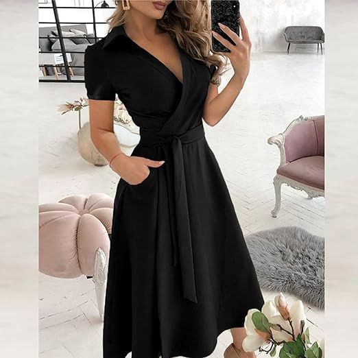 Lange Mouwen Jurk voor Vrouwen Elegante Zomerjurk