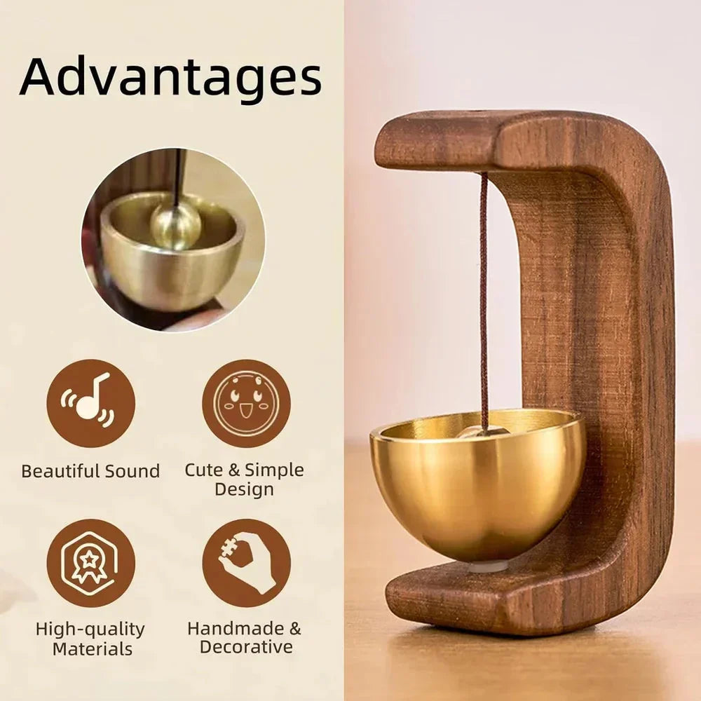 Magnetisch Windorgel van Hout met Hangend Klankschaal Element Scandinavisch Design