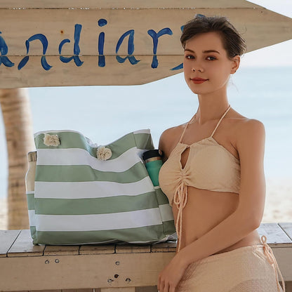 Waterdichte Strandtas XXL met Rits Zandafwerend Shopper Zwembad Sporttas Dames Handvat Zwemtas Vakantie