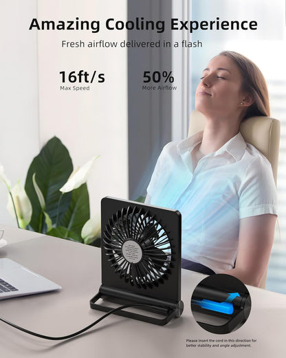 Tafelventilator USB 3 Standen Stil Bureau Slaapkamer Compact Zwart Bureauventilator Mini Ventilator Zomer