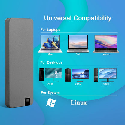 Externe SSD Schijf Draagbaar met Aluminium Behuizing Grijs Rood Blauw 1TB 2TB 4TB 8TB Snelle USB 3.2 Gegevensopslag Veilige Data Back-up Zakformaat Externe Harde Schijf Reisbestendig