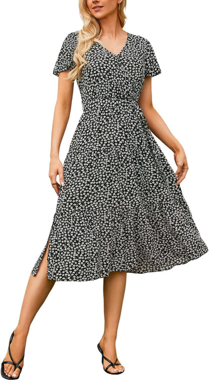 Zomerjurk Dames Bloemenprint Jurk Maxi Mousseline