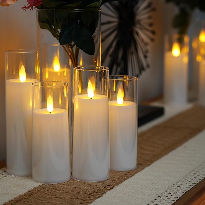 Vlamloze LED Kaarsenset 9 Stuks Acryl Flikkerlicht Sfeerverlichting Decoratie Timer Afstandsbediening