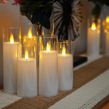 Vlamloze LED Kaarsenset 9 Stuks Acryl Flikkerlicht Sfeerverlichting Decoratie Timer Afstandsbediening