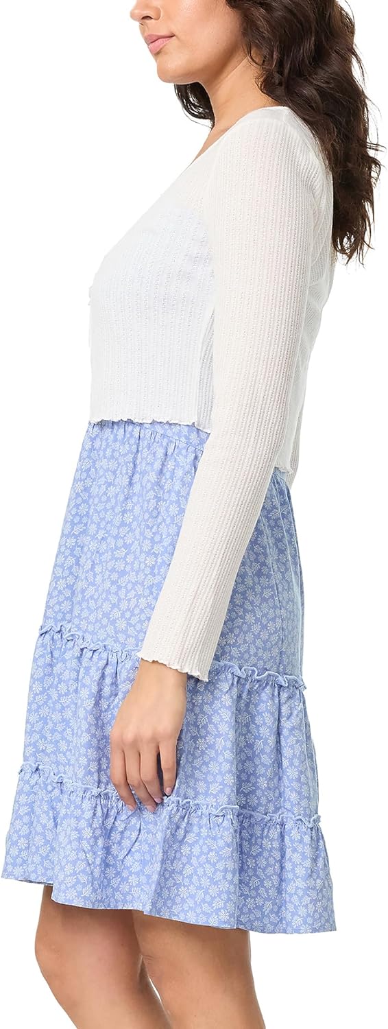 Jurk met Vest voor Vrouwen Lange Mouw Midi Model