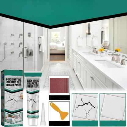 Tegelreparatiepasta 100ml Keramiek Porselein Marmer Badkamer Keuken Scheuren Chips Waterdicht Sneldrogend Vloerreparatie Wandtegel Herstellen