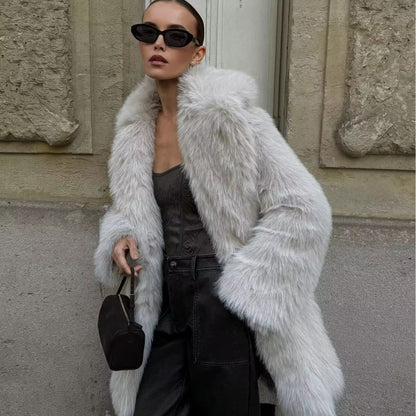 Dames Faux Fur Jas Stijlvol Luxe Warm en Elegante Look