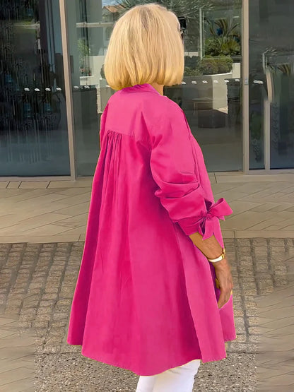 Lange Blousejurk Lichtgewicht Ademend Zomerjurk