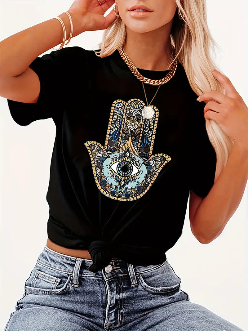 Dames T-shirt Bloemenprint Bohemian Stijl - StudioMarella
