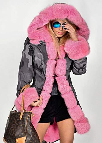 Dames Parka Camouflage Bontjas Warm en Stijlvol