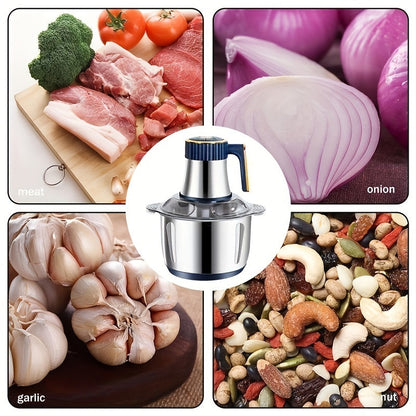 Vleesmolen RVS 5L 5000 RPM Blauw Keuken Groentesnijder Foodprocessor Hakmolen