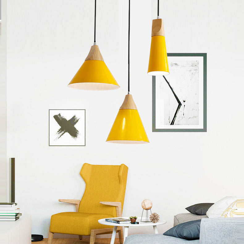 Hanglamp Hout Aluminium E27 Kleurrijk Eetkamer Woonkamer Keuken Designlamp Modern