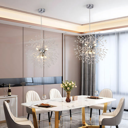 Moderne Kristallen Paardenbloem Kroonluchter Met G9 LED En Luxe Metaal Afwerking
