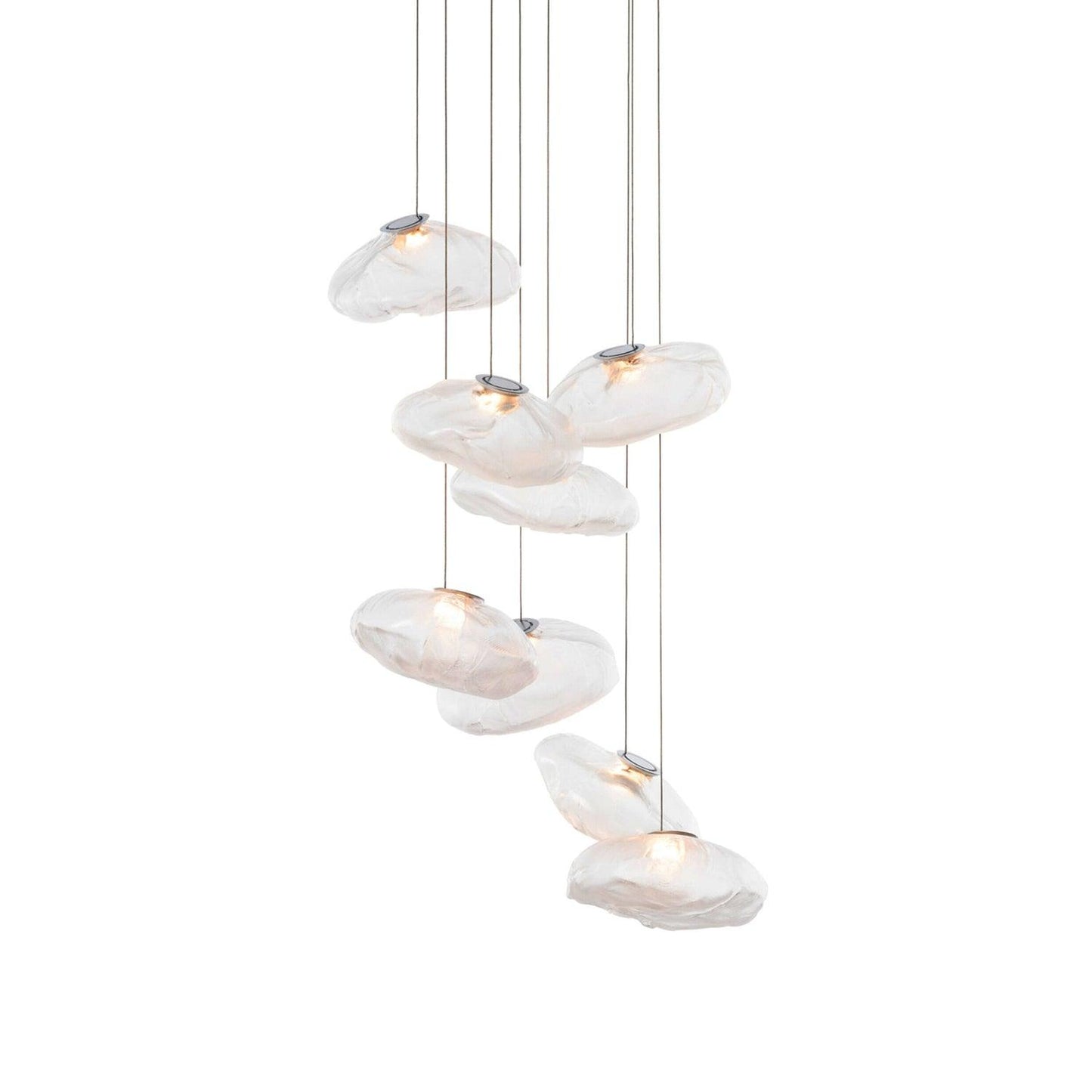 Glazen Hanglamp met Organische Textuur Transparant Rookgrijs Amber