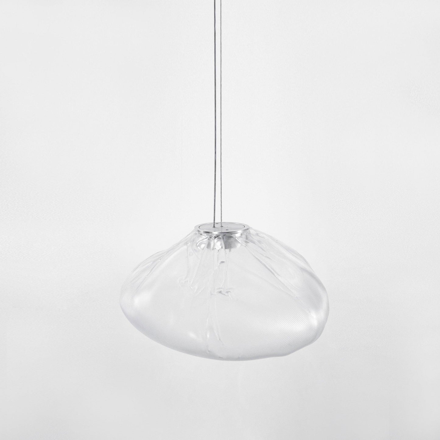 Glazen Hanglamp met Organische Textuur Transparant Rookgrijs Amber
