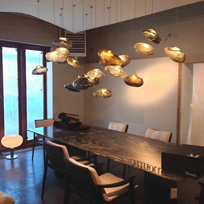 Glazen Hanglamp met Organische Textuur Transparant Rookgrijs Amber