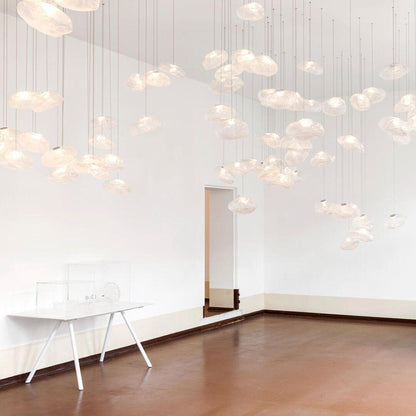 Glazen Hanglamp met Organische Textuur Transparant Rookgrijs Amber