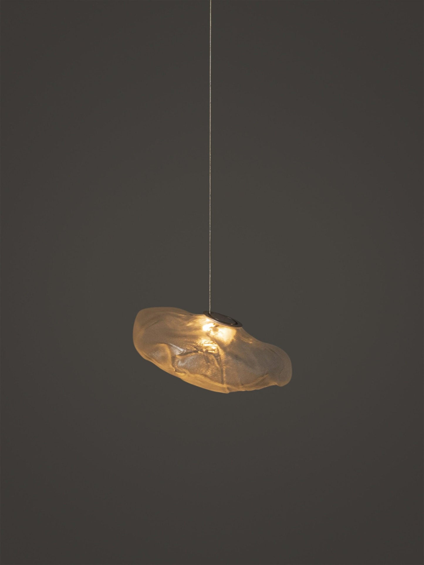 Glazen Hanglamp met Organische Textuur Transparant Rookgrijs Amber