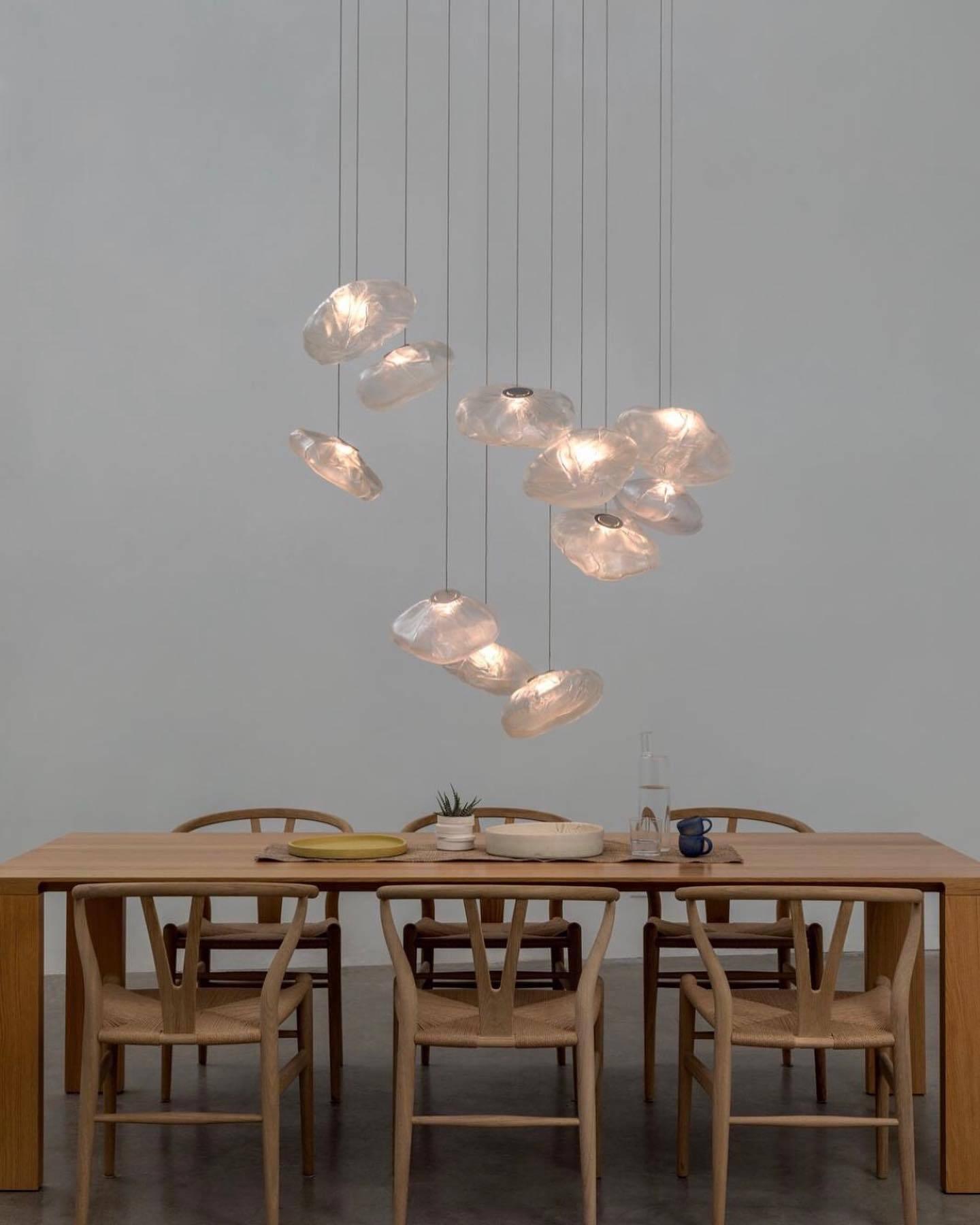 Glazen Hanglamp met Organische Textuur Transparant Rookgrijs Amber