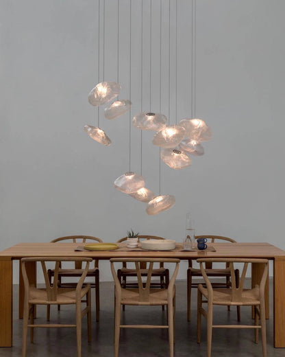 Glazen Hanglamp met Organische Textuur Transparant Rookgrijs Amber