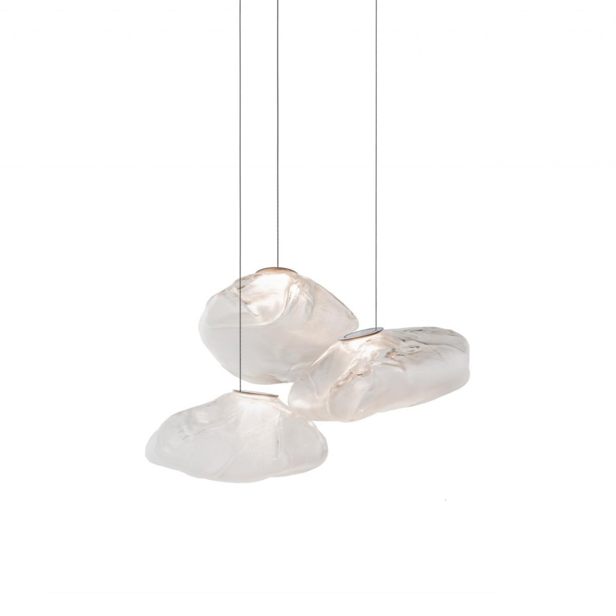 Glazen Hanglamp met Organische Textuur Transparant Rookgrijs Amber