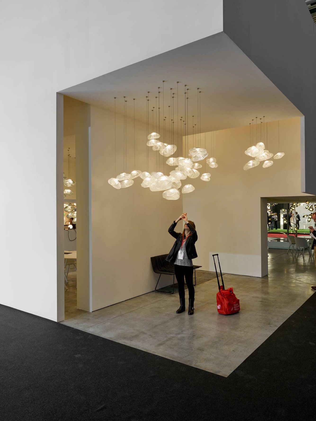 Glazen Hanglamp met Organische Textuur Transparant Rookgrijs Amber