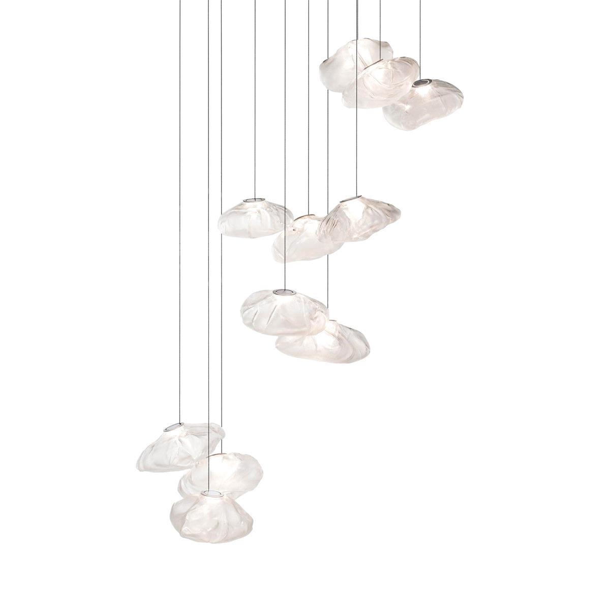 Glazen Hanglamp met Organische Textuur Transparant Rookgrijs Amber