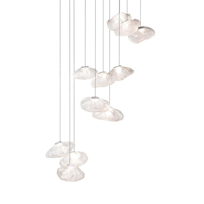 Glazen Hanglamp met Organische Textuur Transparant Rookgrijs Amber