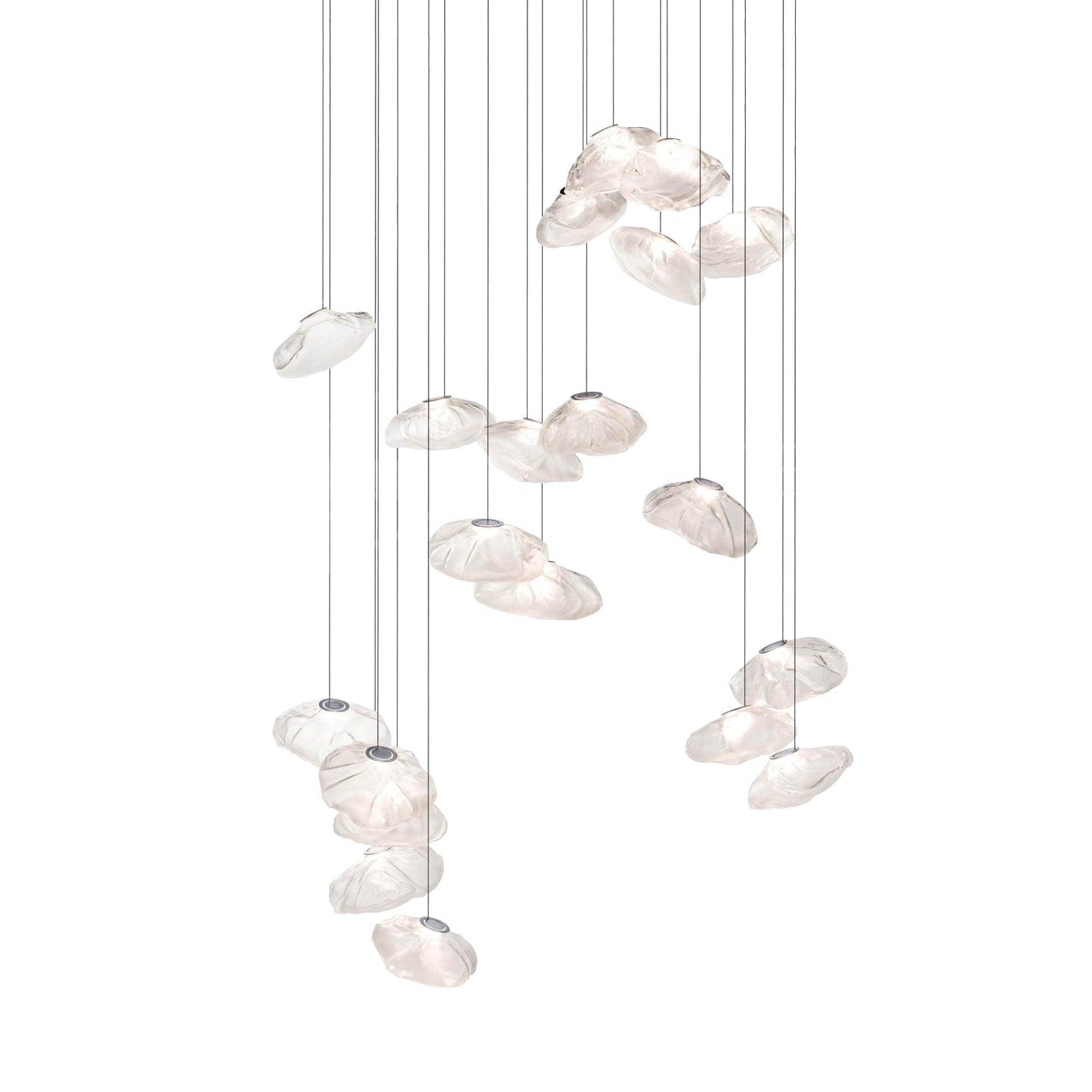 Glazen Hanglamp met Organische Textuur Transparant Rookgrijs Amber