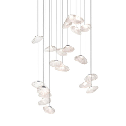Glazen Hanglamp met Organische Textuur Transparant Rookgrijs Amber