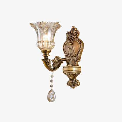 Vintage Wandlamp Goud Glas Dubbele Klassiek Warm Wit Licht Binnenwandlamp E14 Slaapkamer Woonkamer Hal Decoratief Verlichting Muurlamp