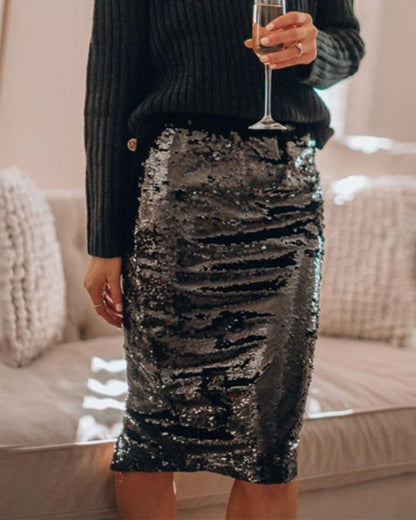 Glitter Rok met Pailletten Feestelijke Vrouwelijke Jurk - StudioMarella