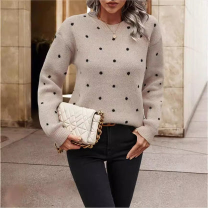 Dames Trui met Polkadots Gebreid Stijlvol Design
