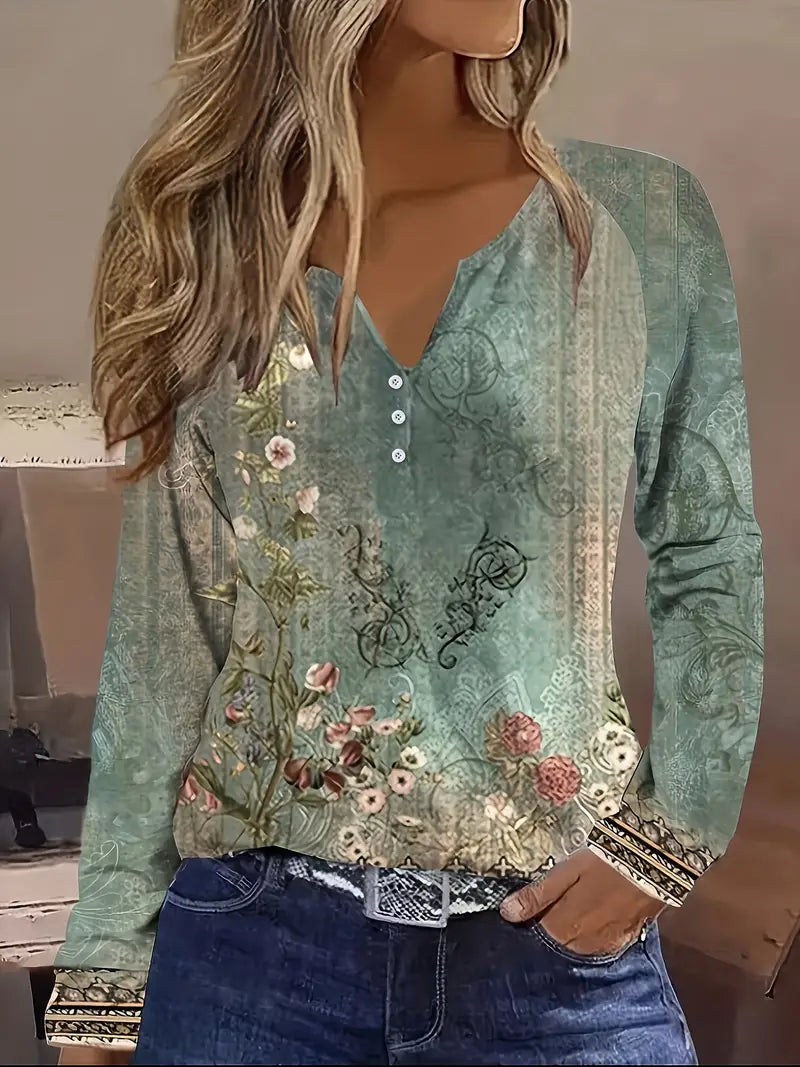 Vrouwen T-shirt Bloemenprint Zomerse Tops - StudioMarella