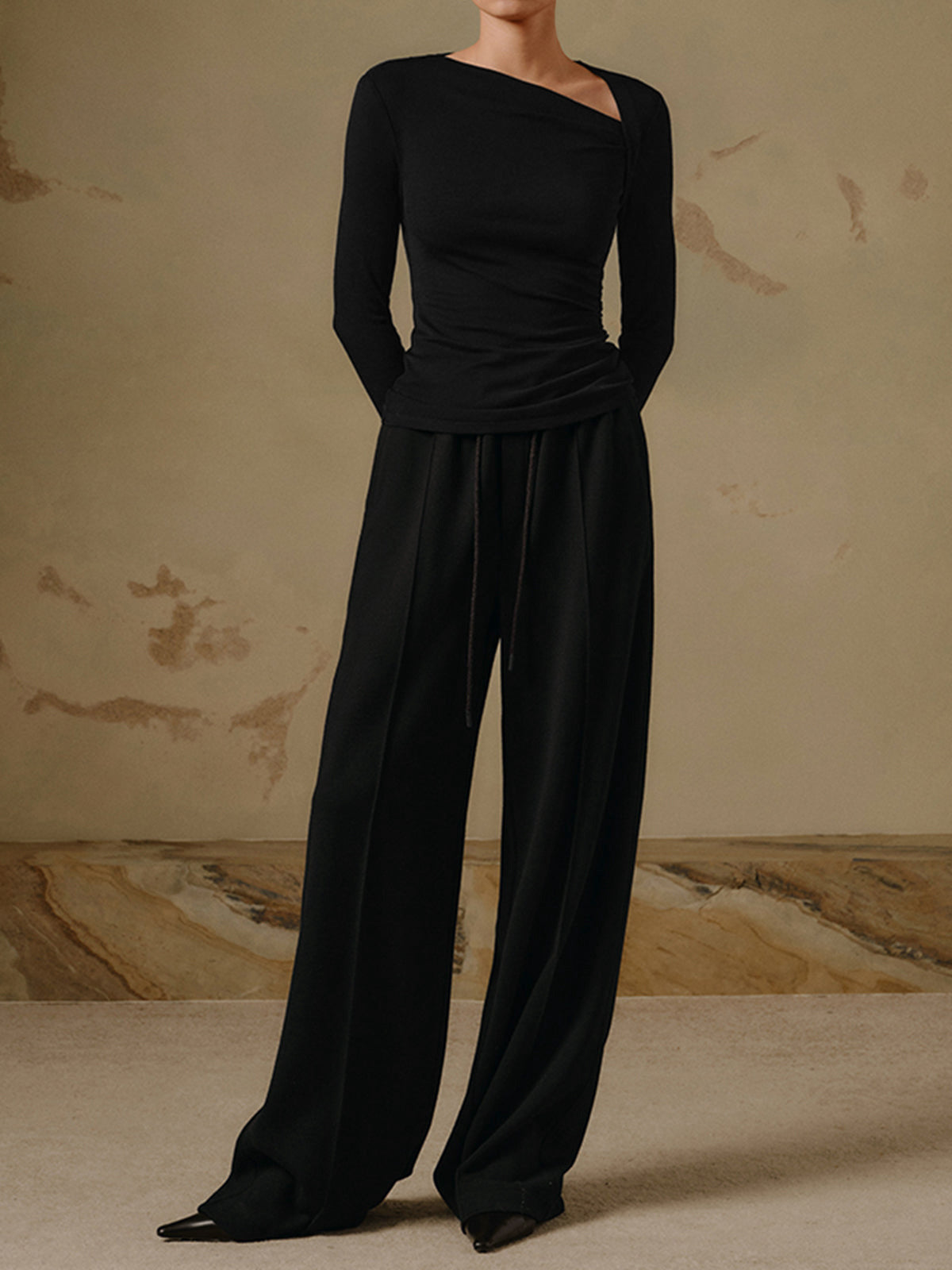 Dames Top Lange Mouwen Asymmetrische Klassieke Stijl