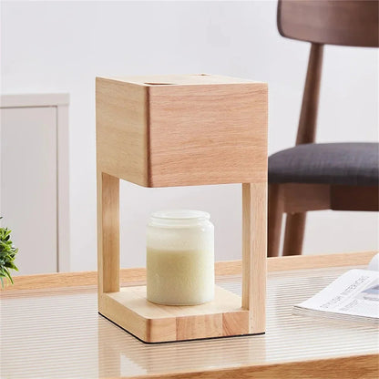Kaarsenwarmerlamp Hout Modern 26cm Tafellamp Sfeerverlichting Woonkamer Slaapkamer