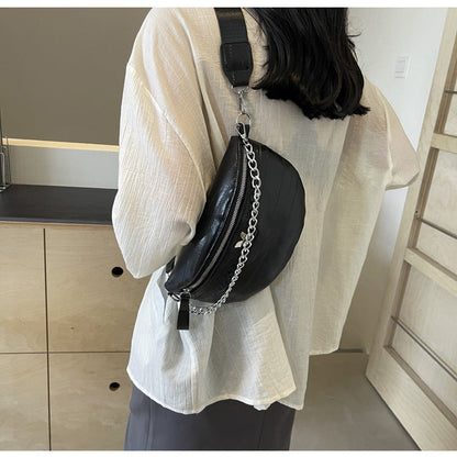 Dames Crossbody Tas met Ketting Detail Hippe Stijl → Dames Crossbody Tas Ketting Detail Chic Design