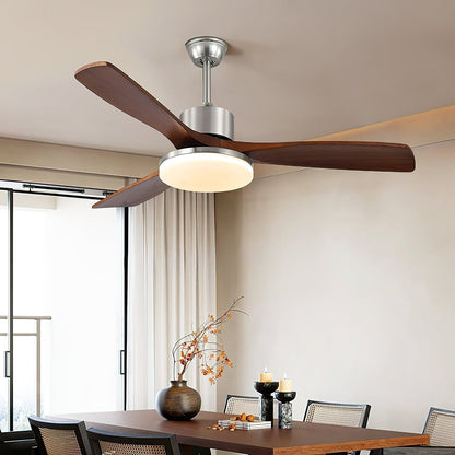 Moderne plafondventilator met verlichting – houtlook design voor ultiem comfort