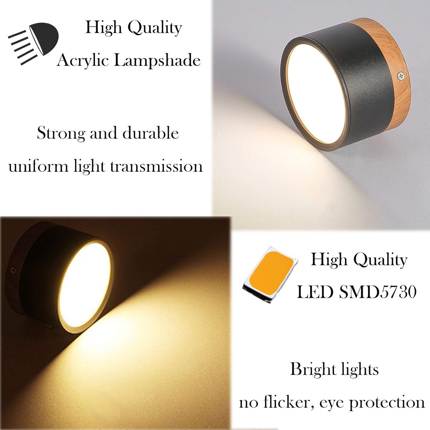 Cylinder kleine plafondlamp LED hout modern plafond hal woonkamer compact design