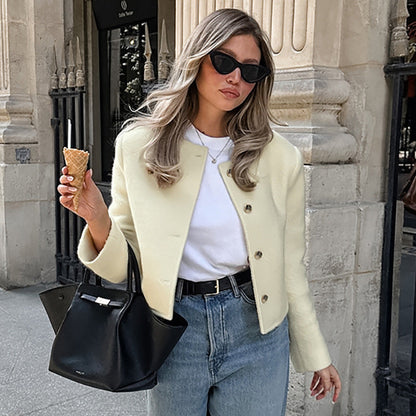 Voorjaarsjas Dames Korte Blazer Trendy Stijlvol