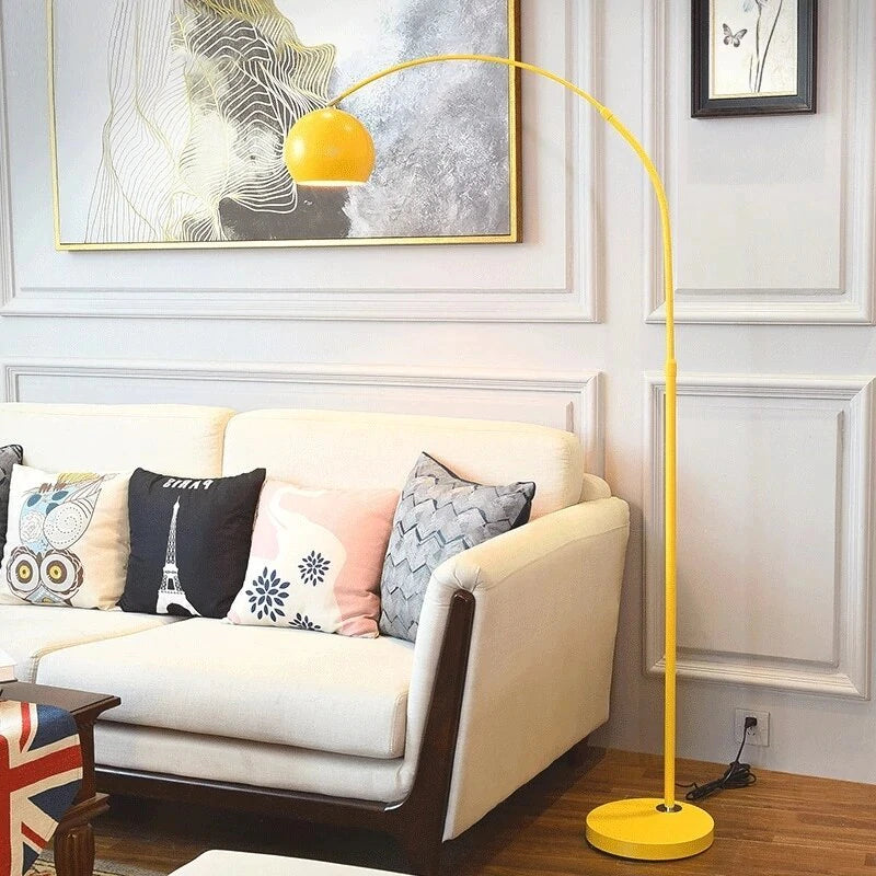 Vloerlamp Boogvorm Led Metaal Zwart Blauw Geel Roze Zilver Goud Dimbaar Woonkamer Slaapkamer