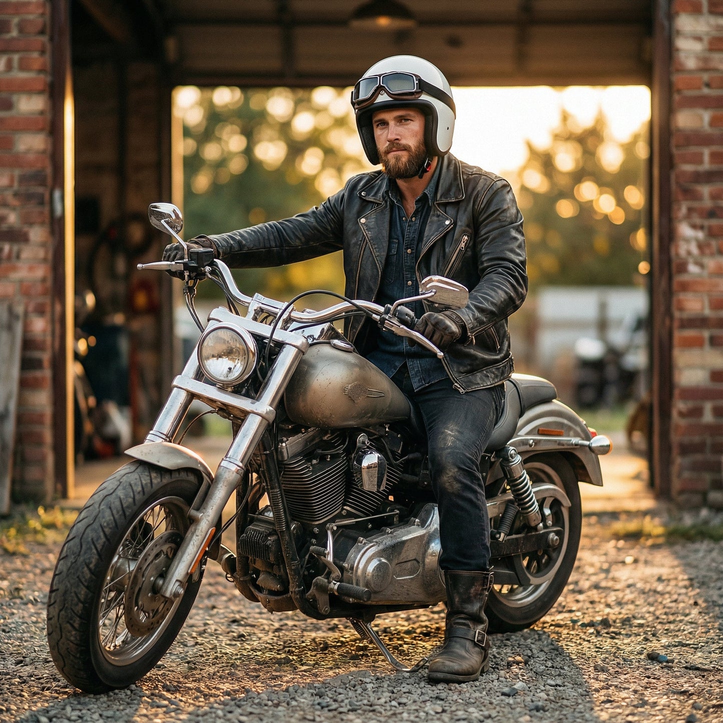 Retro Motorgoggles met Leren Frame en Splintervrije Glazen | Vintage Motorbril Wind- en Stofbestendig