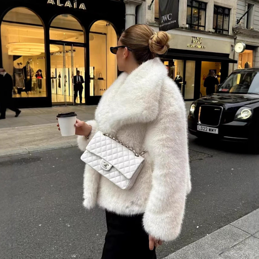 Dames Faux Fur Jas Luxe Imitatie Bont Stijlvol