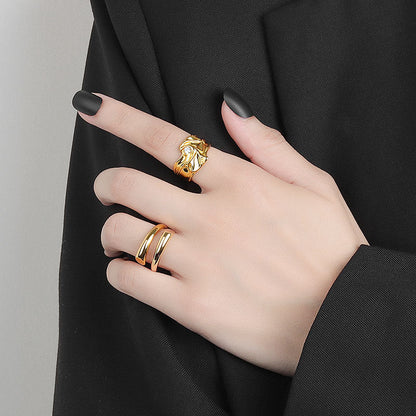 Zilveren Open Ring Geometrisch Design voor Dames - StudioMarella