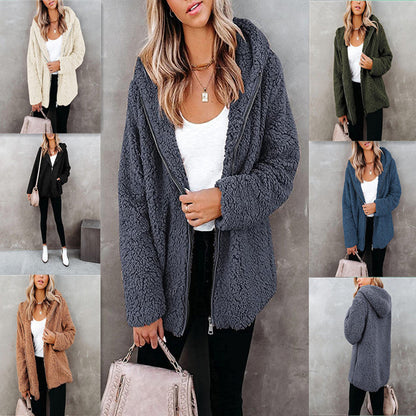 Dames Fleece Vest Teddy Soft Warm Met Capuchon