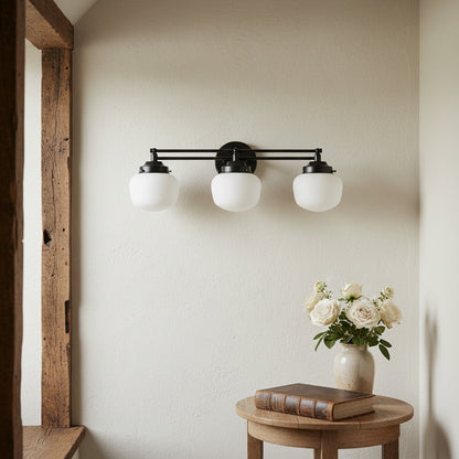 Globe Wandlamp Klassieke Badkamer Schoolhouse Verlichting Mat Opaal Glas voor Spiegel en Wastafel