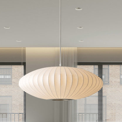 Schotelvormige Hanglamp Wit Stof 1 Lichtpunt Modern Design – Verkrijgbaar in 40 cm, 50 cm en 60 cm