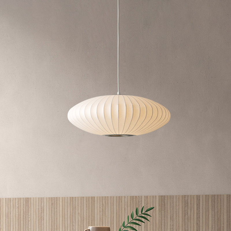 Schotelvormige Hanglamp Wit Stof 1 Lichtpunt Modern Design – Verkrijgbaar in 40 cm, 50 cm en 60 cm