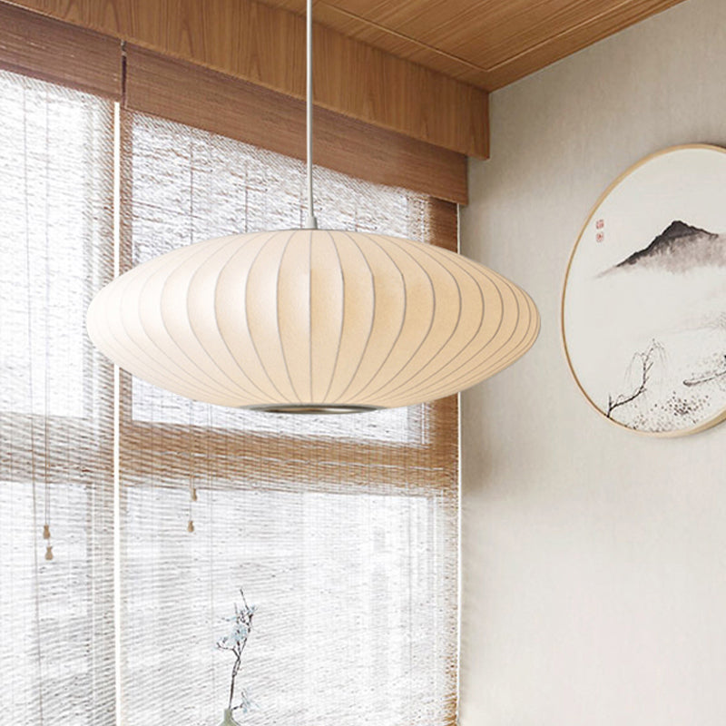 Schotelvormige Hanglamp Wit Stof 1 Lichtpunt Modern Design – Verkrijgbaar in 40 cm, 50 cm en 60 cm