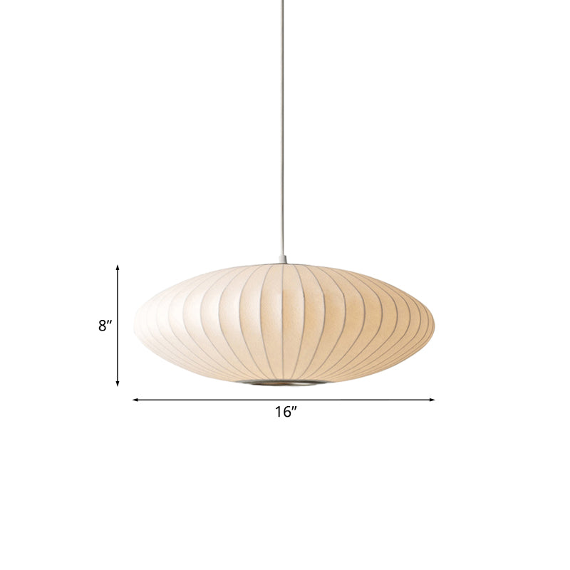 Schotelvormige Hanglamp Wit Stof 1 Lichtpunt Modern Design – Verkrijgbaar in 40 cm, 50 cm en 60 cm